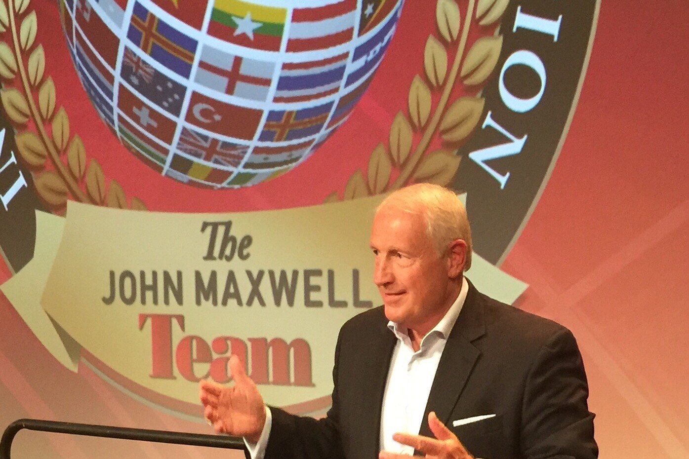 Joe Robinson speaking at a John Maxwell Team event