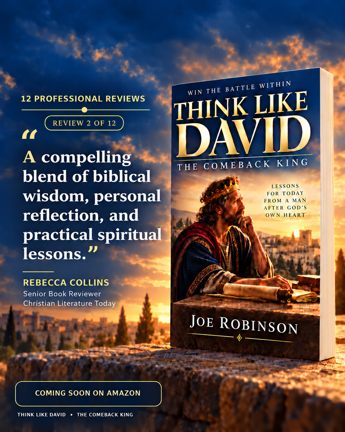 Professional review of Think Like David: The Comeback King featuring the book by Joe Robinson